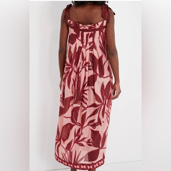 Sangria Palm Tie Shoulder Caftan - Picture 4 of 10